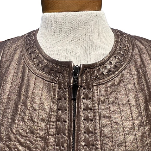 Nygard Women’s Bronze Leather & Knit Jacket Size Medium - Picture 3 of 14